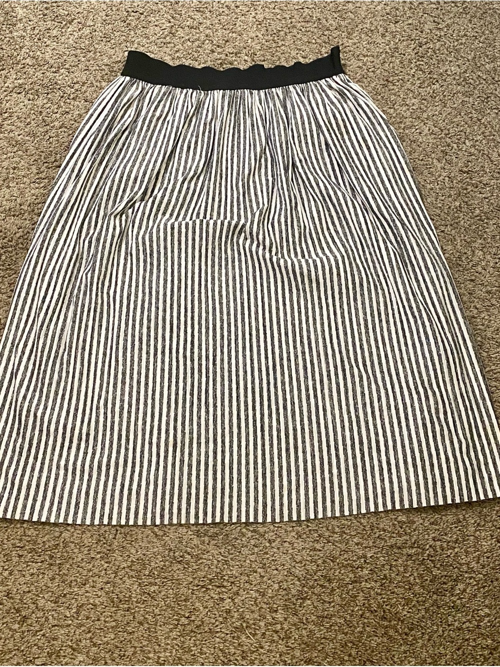 Metro Wear Black and White Striped Maxi Skirt